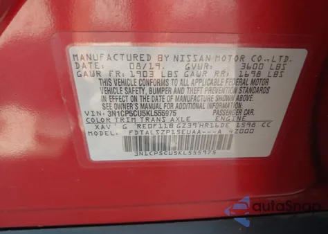 2019 Nissan Kicks Sv from USA, damaged, VIN 3N1CP5CU5KL555975